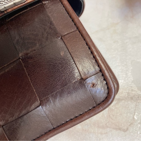 Brighton brown woven leather clutch bag wristlet